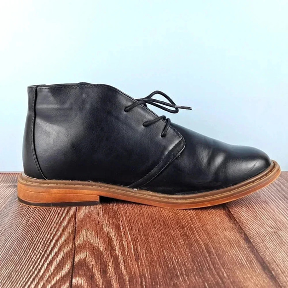 Boy's Oxford Boots, Black, Lace Up, sz 6Y - Picture 4 of 10